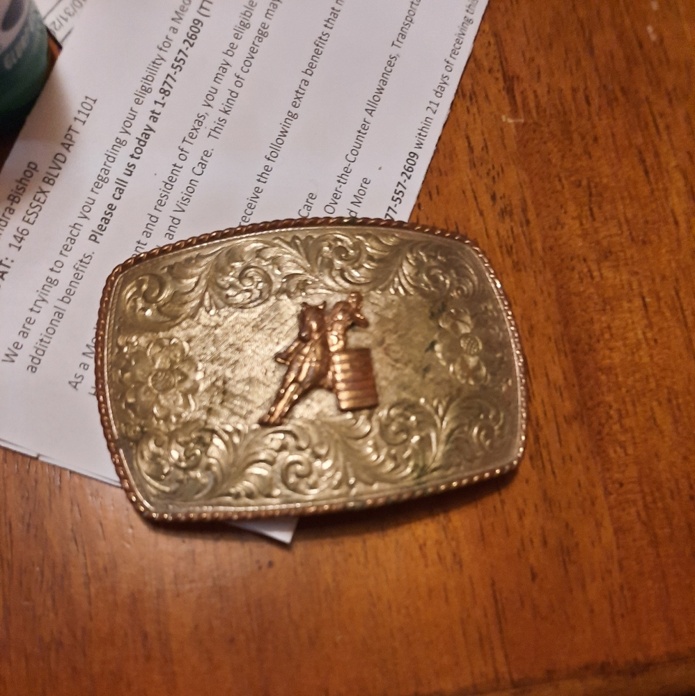 Women's vintage Comstock barrel riding German silver buckrent silver buckle